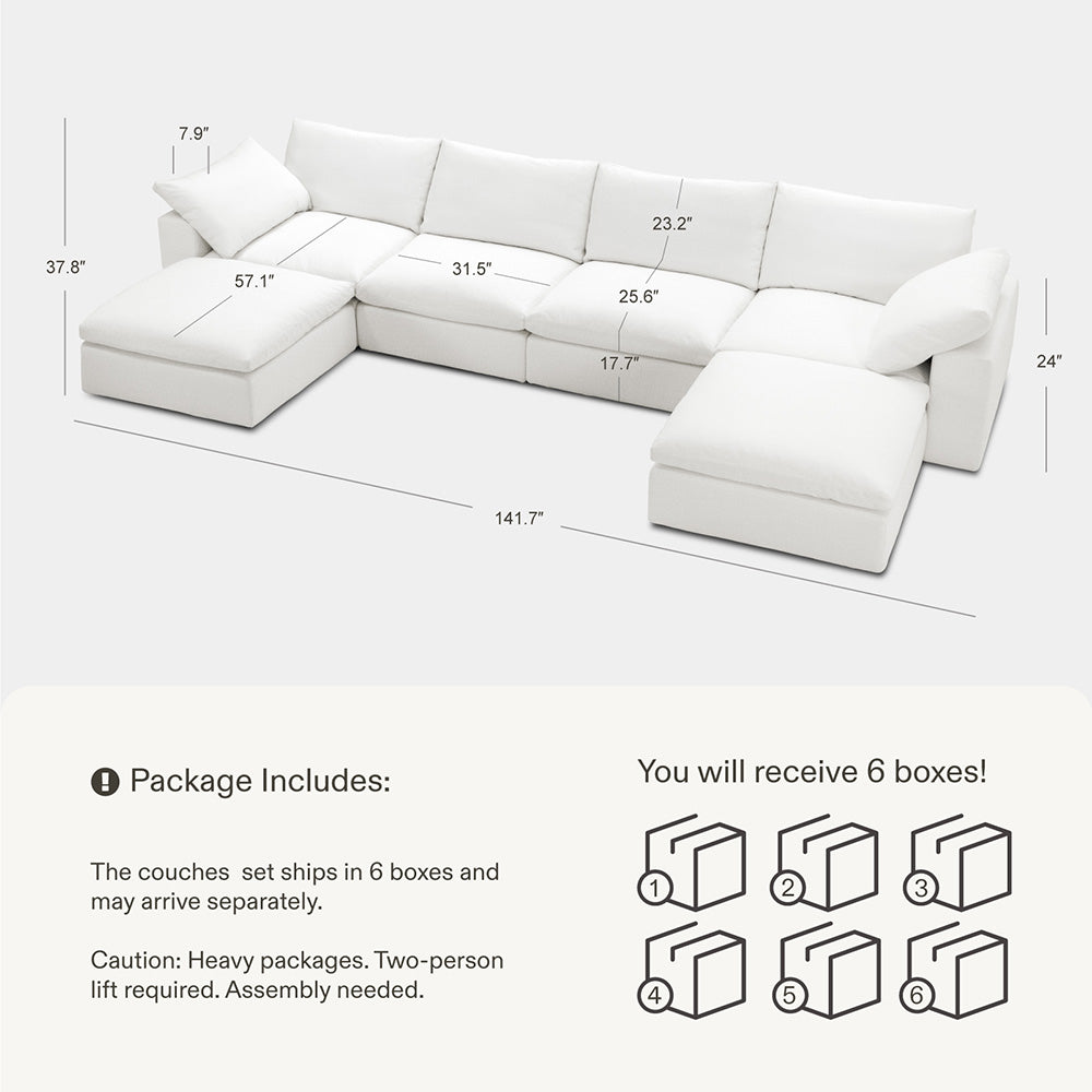 DiamonCloud D 4+2 Set 6 Seater Sofa with Ottoman